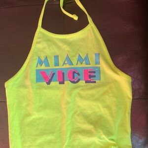 Miami Vice Neon Yellow Crop Top